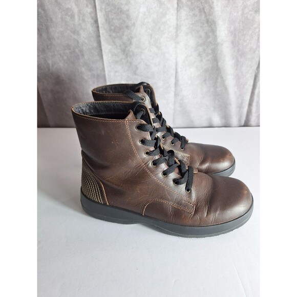 NAOT Caribou Brown Leather Lace Up Ankle Boots Women's EU 39 US 8 Hiking Outdoor - Picture 2 of 13